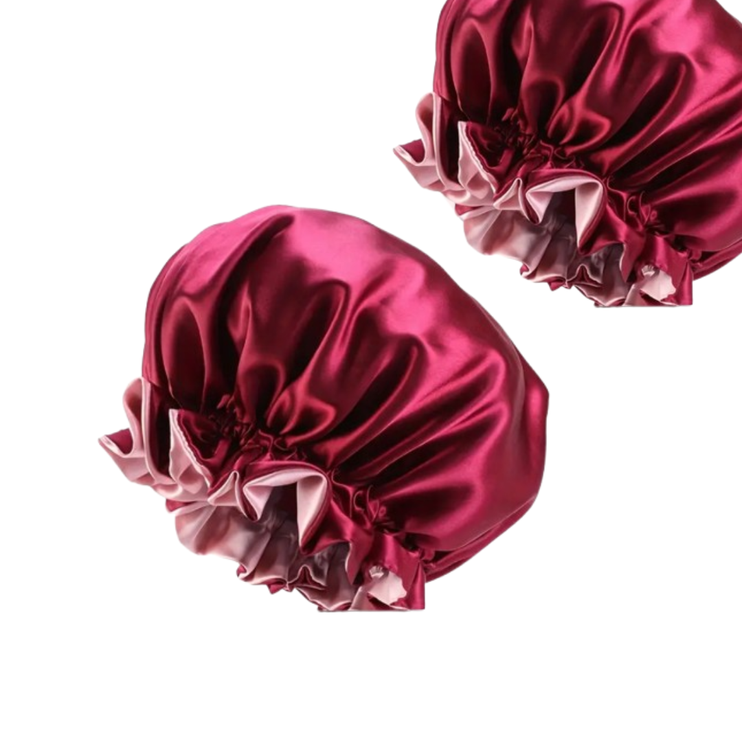 Bonnet signature rouge réversible en satin