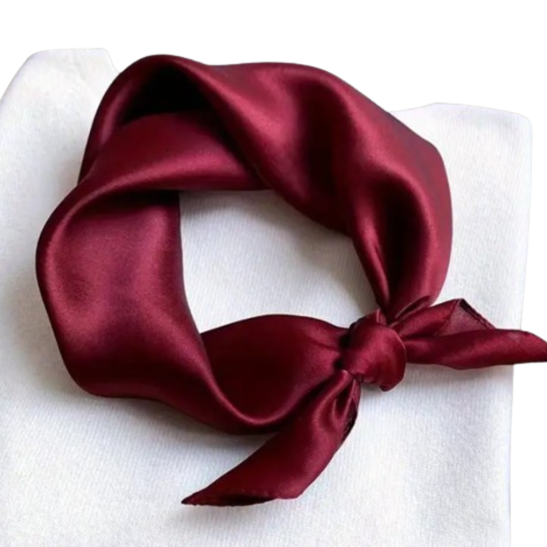 Foulard signature rouge en satin
